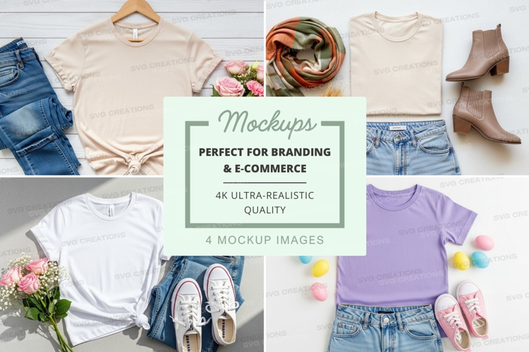 Casual spring outfits mockup