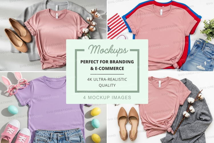 Casual summer t-shirts mockup