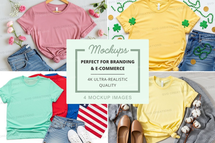 Colorful t-shirt mockup