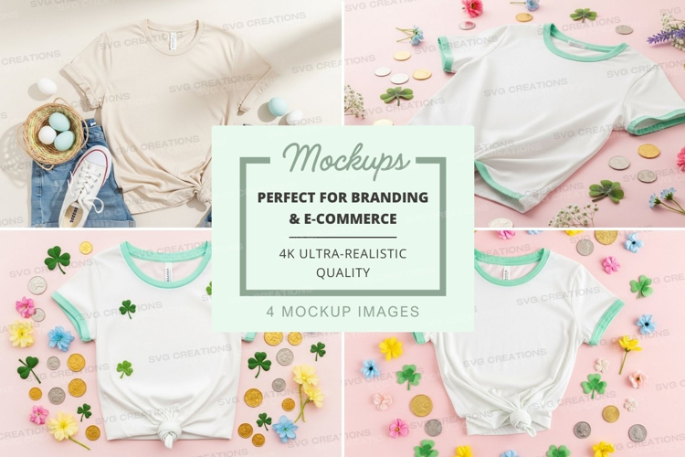 Mockup of baby clothes with decorative elements