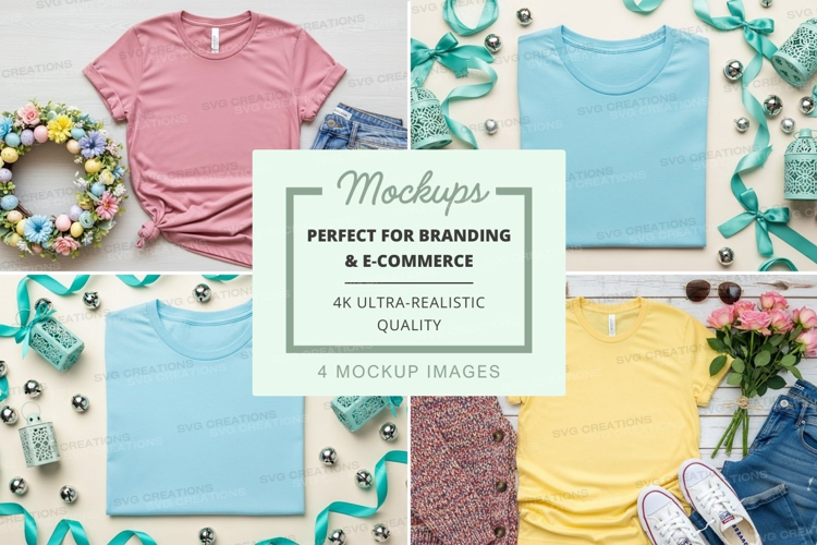 Colorful spring fashion mockup