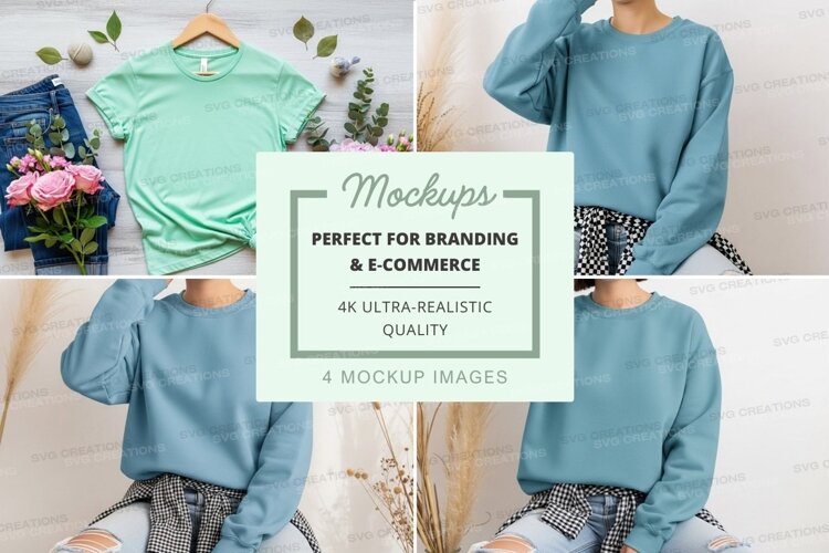 Mockup: casual sweatshirts and t-shirts example image 1