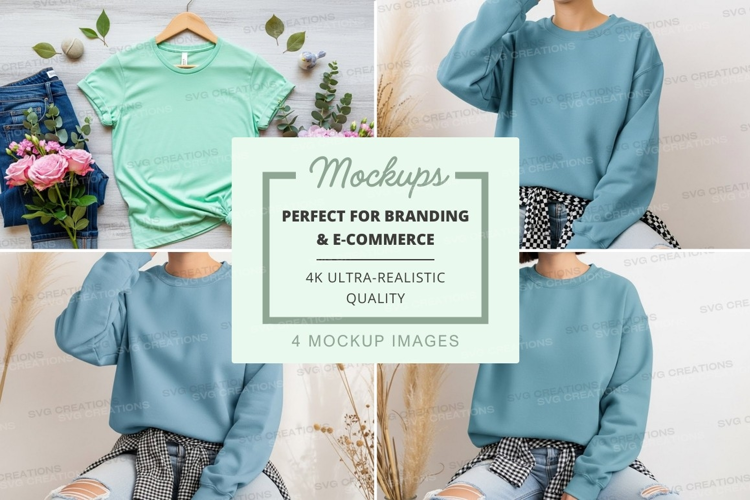 Mockup: casual sweatshirts and t-shirts