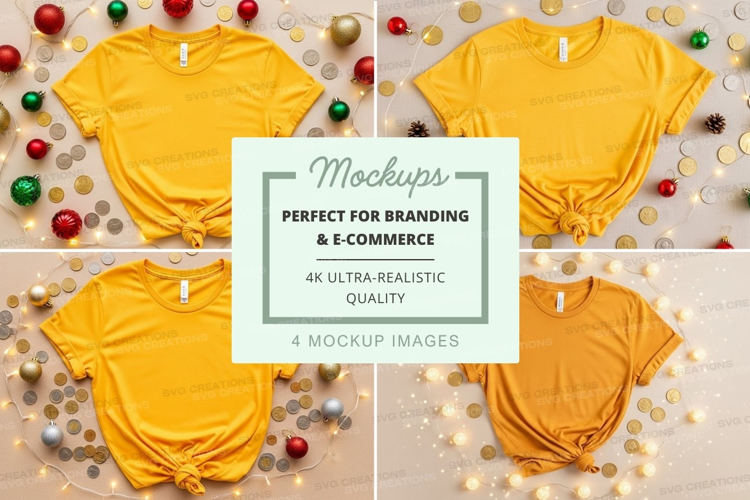 Yellow t-shirts mockup