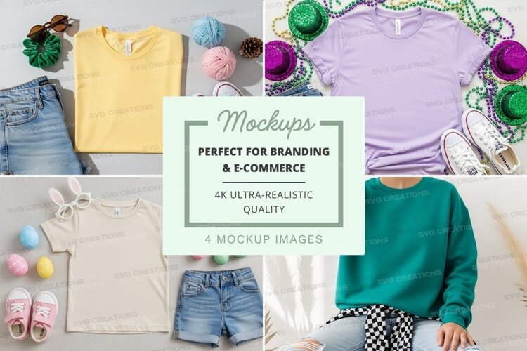 Mockup: spring fashion flat lay example image 1