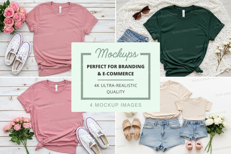 Casual summer t-shirts mockup