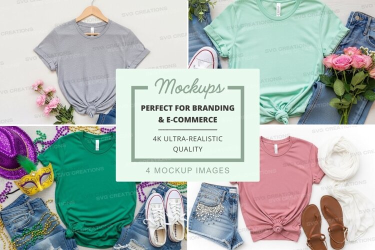 Casual summer outfits with t-shirts and accessories mockup example image 1
