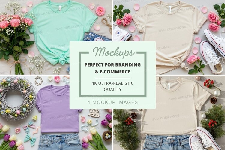 Mockup: pastel spring fashion flat lay example image 1