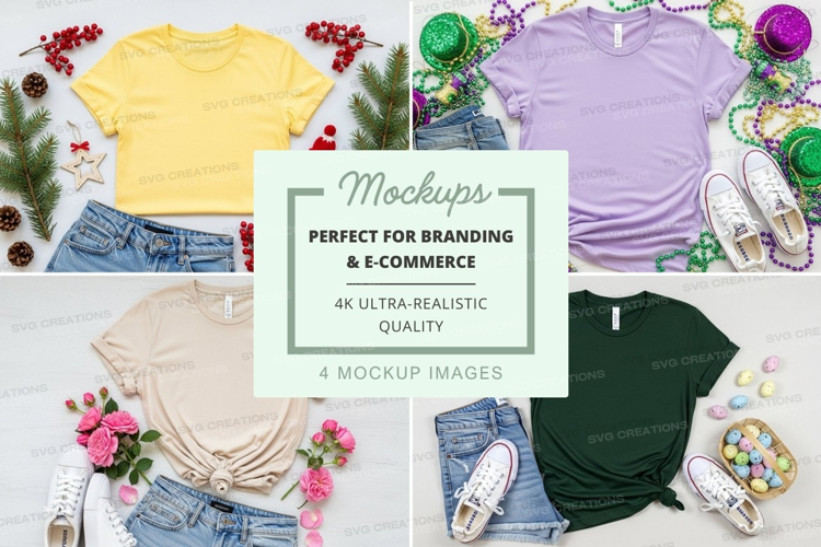 Mockup collection of t-shirts and accessories