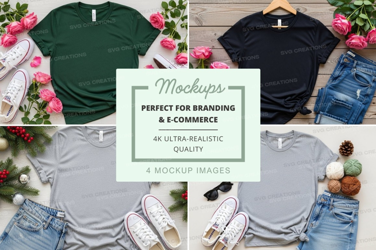 Mockup of t-shirts with accessories