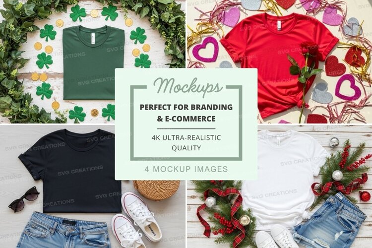 St. patrick's day and valentine's day t-shirt mockup example image 1