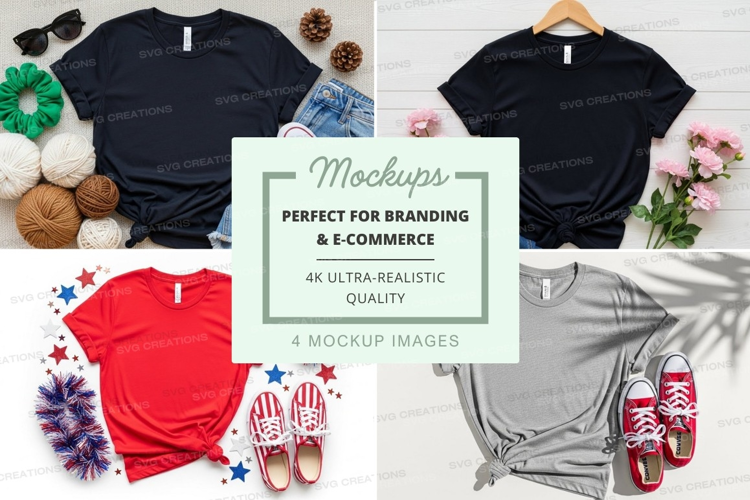 Mockup collection of casual t-shirts