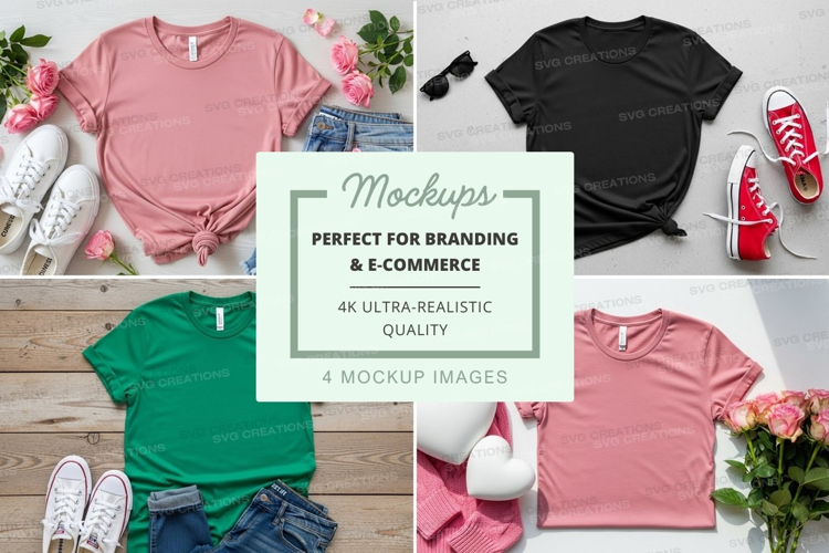Casual t-shirt collection mockup