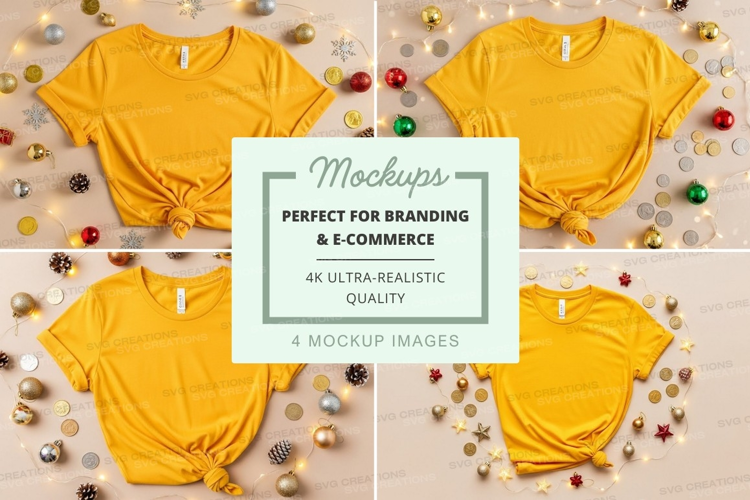Yellow t-shirts mockup