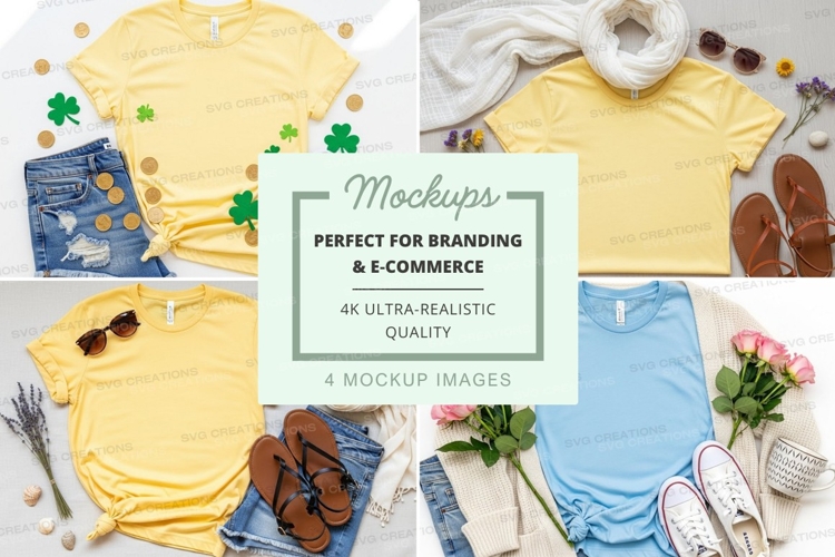 Flat lay of casual summer outfits mockup