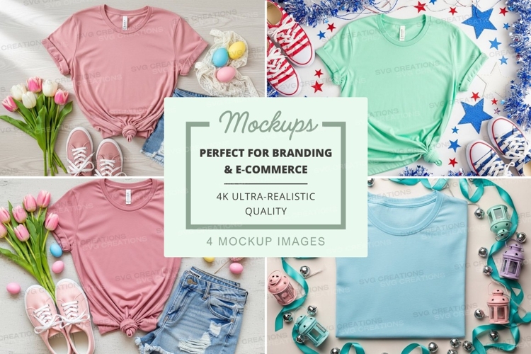 Colorful summer t-shirt mockup