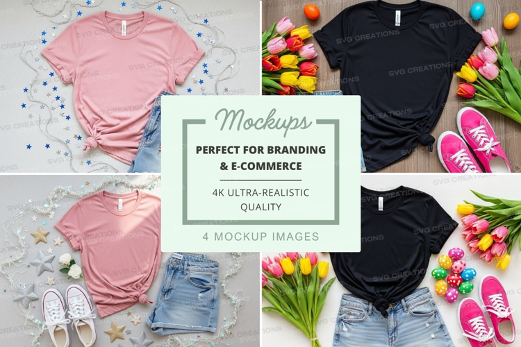 Spring fashion t-shirt mockup