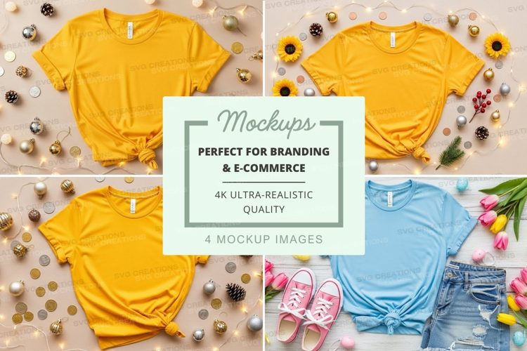 Mockup collection of colorful t-shirts