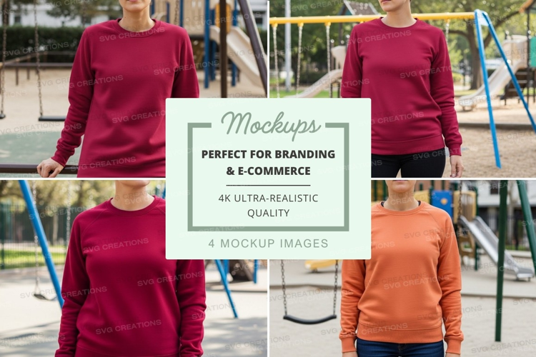 Long sleeve t-shirt mockup in park setting
