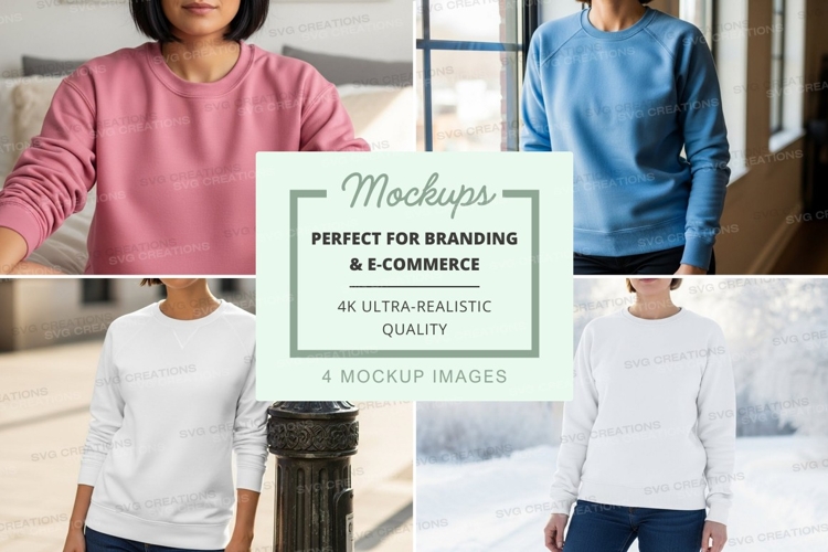 Sweatshirt mockup with multiple models