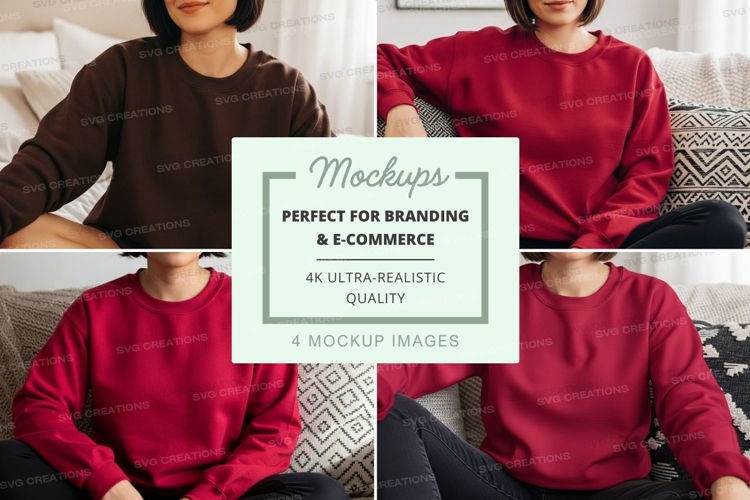 Sweatshirt mockup with multiple models