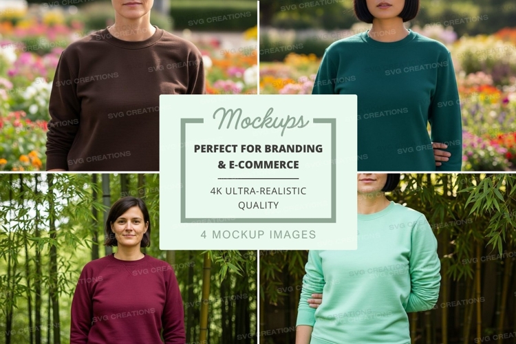 Long sleeve t-shirt mockup in various colors