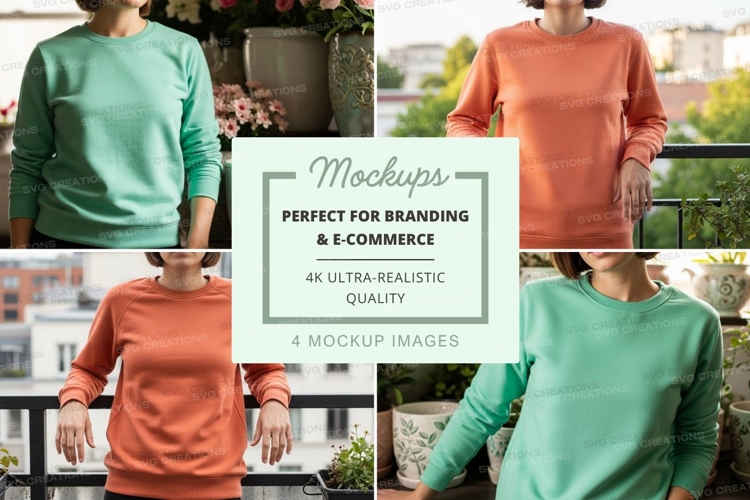 Sweatshirt mockup with multiple models
