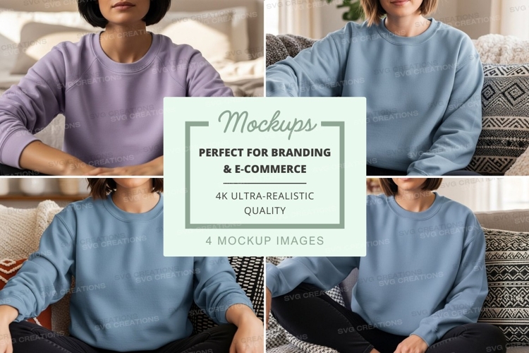 Sweatshirt mockup with multiple models