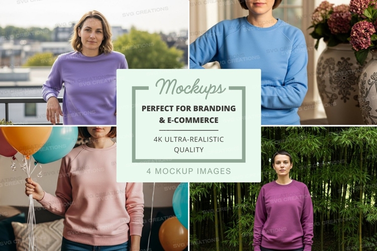 Sweatshirt mockup with multiple models