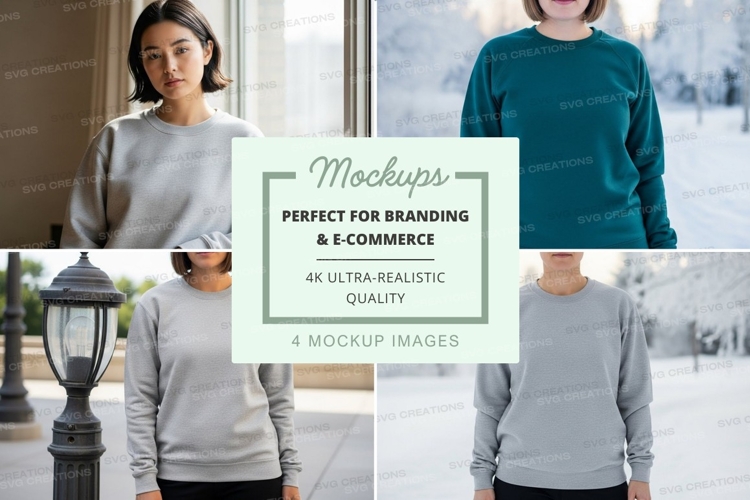 Sweatshirt mockup in various colors and styles