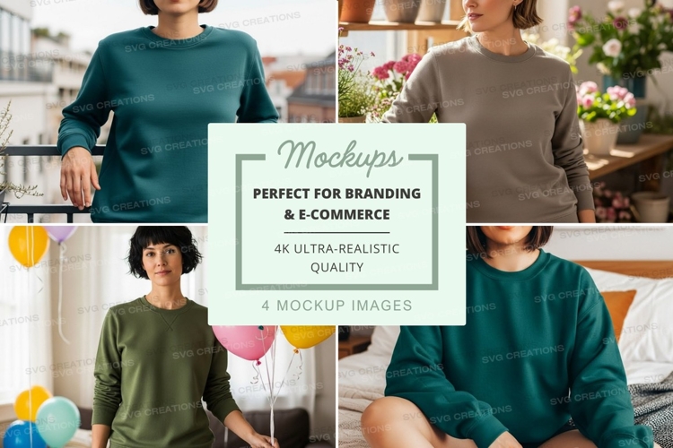 Sweatshirt mockup with multiple models