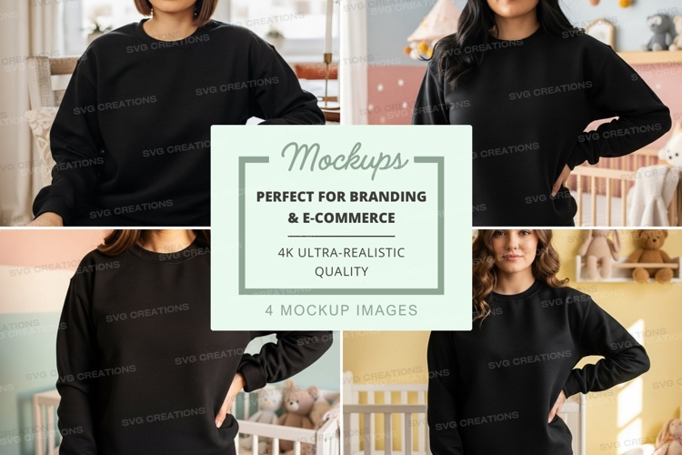Oversized black sweatshirt mockup