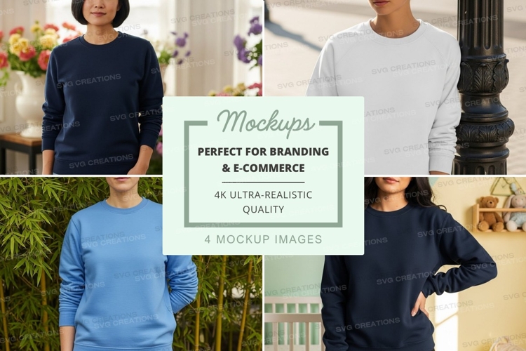 Long sleeve t-shirt mockup in various colors