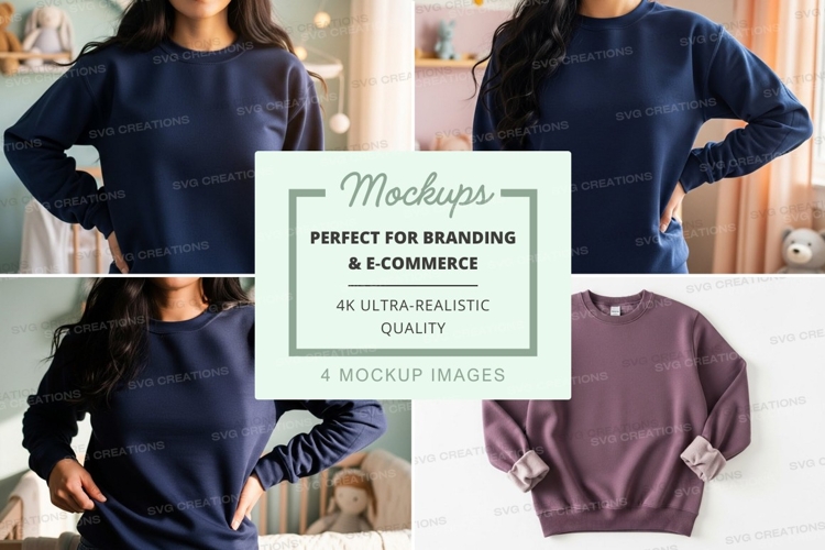 Oversized crew neck sweatshirt mockup