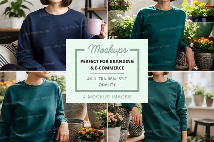 People wearing crew neck sweatshirts in a plant nursery