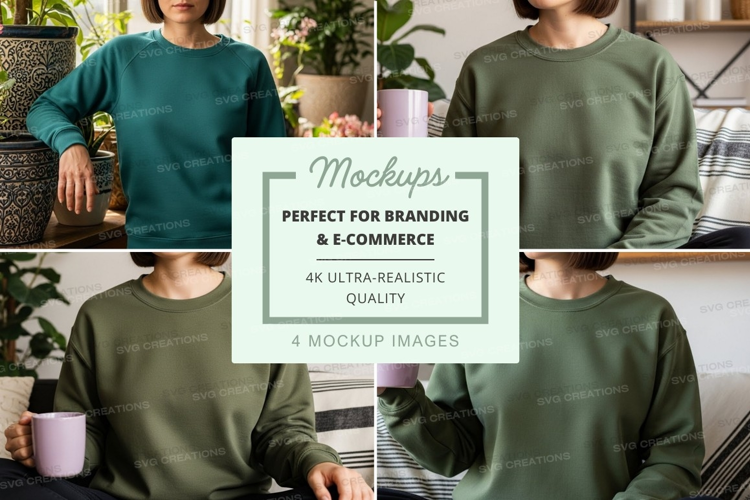 People wearing long sleeve sweatshirts mockup
