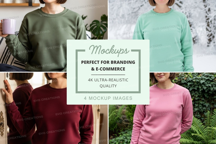 People wearing long sleeve sweatshirts mockup
