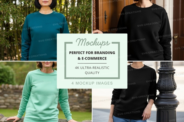 Long sleeve t-shirt mockup in multiple colors