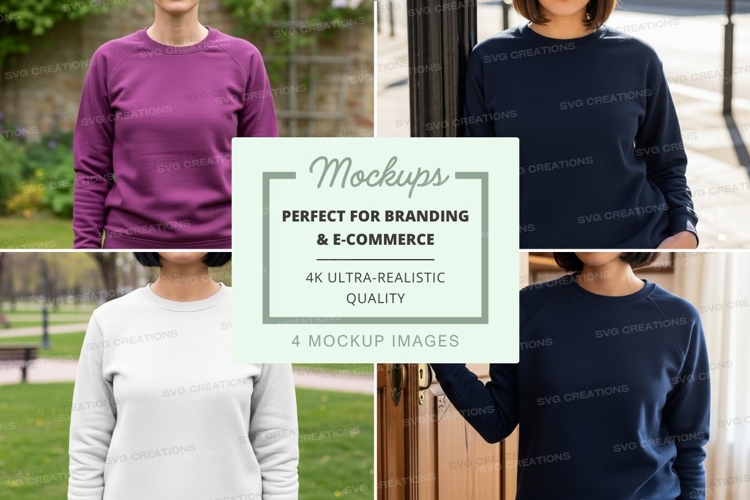 Sweatshirt mockup with multiple models