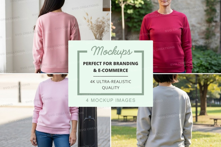 Sweatshirt mockup with multiple models