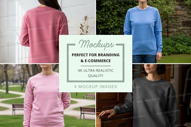 Sweatshirt mockup with multiple models