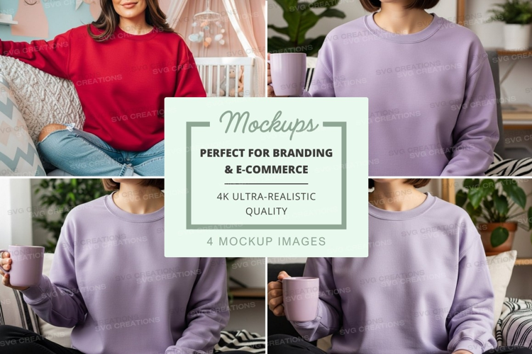 Group of people wearing sweatshirts mockup