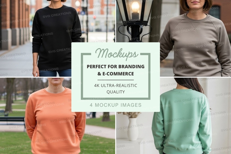 Sweatshirt mockup with multiple models