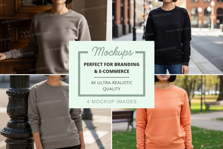 Sweatshirt mockup with multiple models