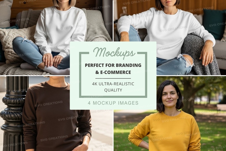 Sweatshirt mockup with multiple models