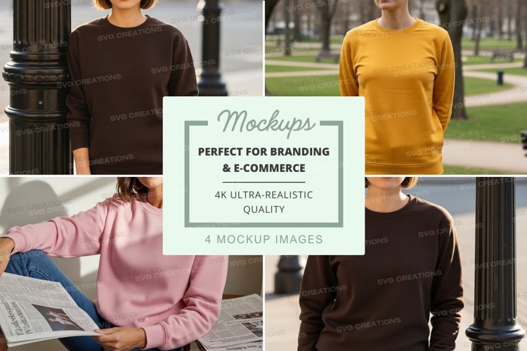 Sweatshirt mockup in various colors