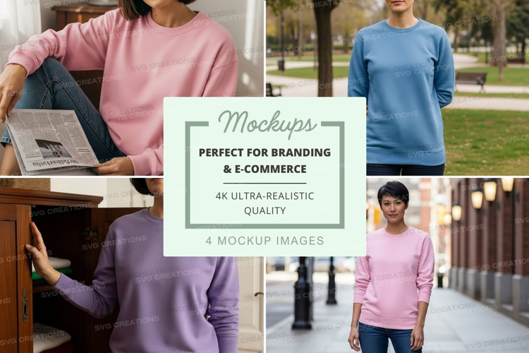 Long sleeve t-shirt mockup in various colors
