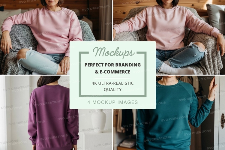 Sweatshirt mockup with multiple models