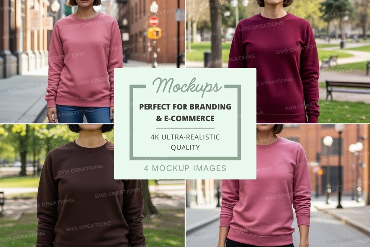 Sweatshirt mockup in various colors