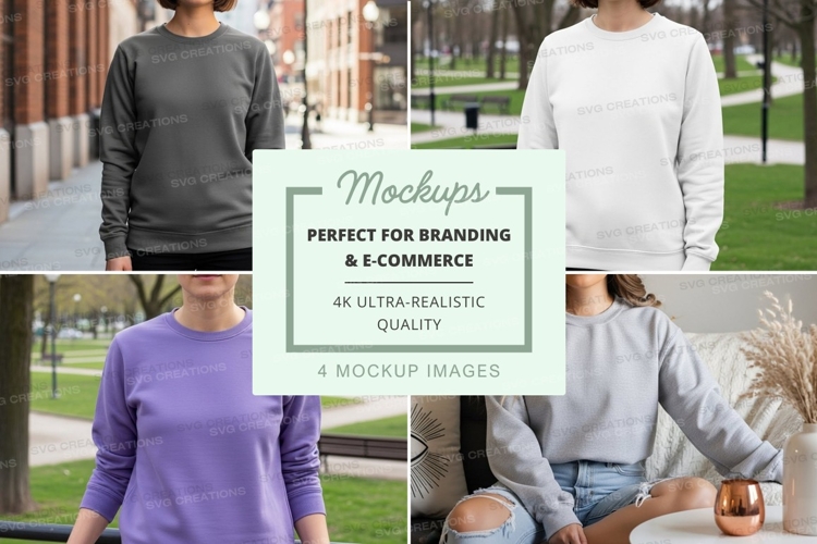 Sweatshirt mockup in various colors